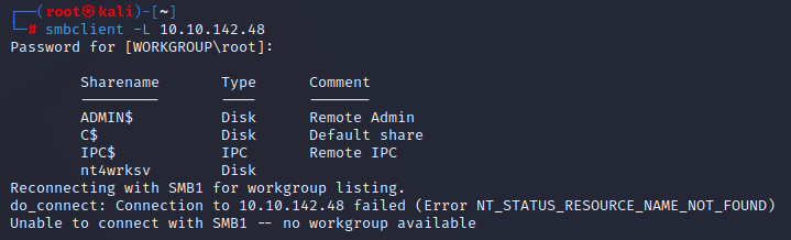 SMB enum result 1